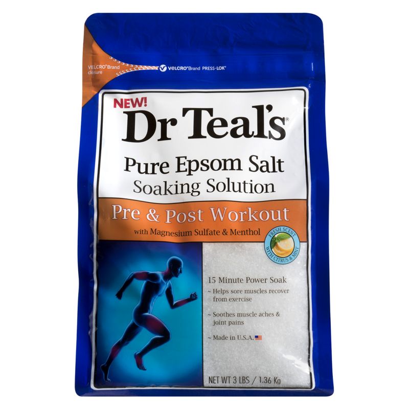 Dr Teal's Pre & Post Workout Epsom Salt Soak with Menthol - 1.36kg — product packaging