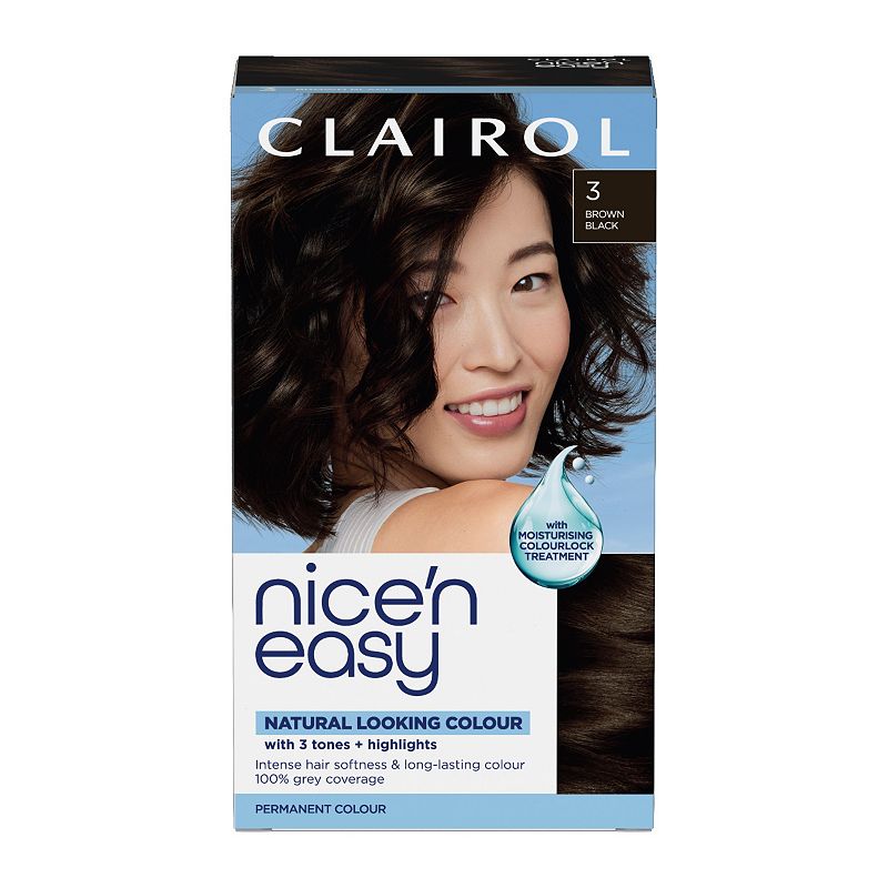 Clairol Nice'n Easy Permanent Hair Dye 3 Brown Black — product packaging