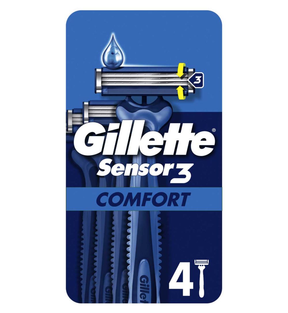 Gillette Sensor3 Men's Disposable Razors - 4 Pack — product packaging