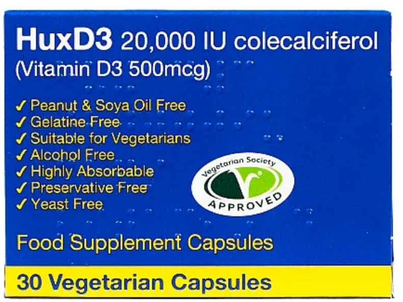High -intensity vitamin D3 supplement Vitamin D3 Huxd3 ColeCalCiferol 20000IU