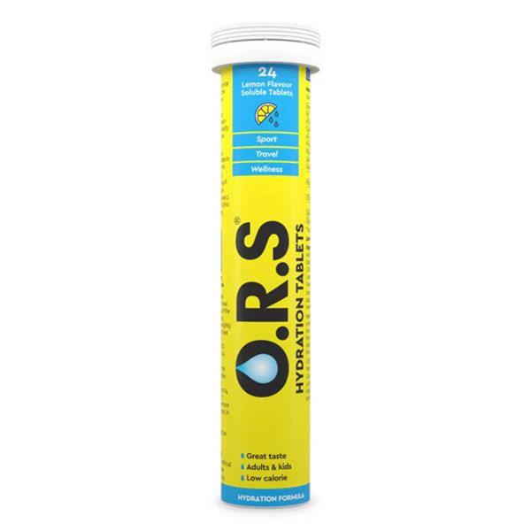 O.R.S. Oral Rehydration Salts - Lemon Flavour, 24 Soluble Tablets