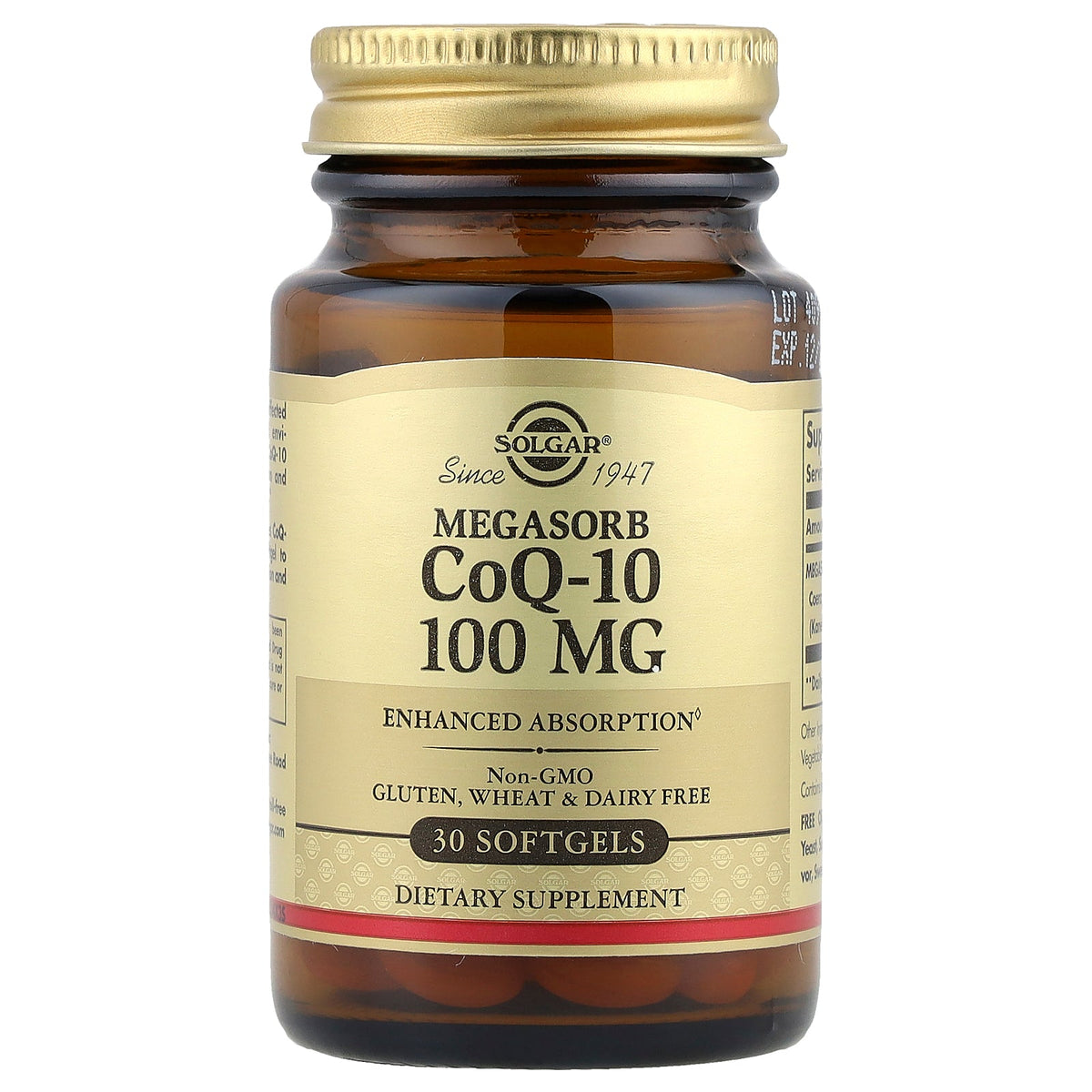 Solgar Megasorb CoQ-10 100mg Softgels - 30 Softgels — product packaging