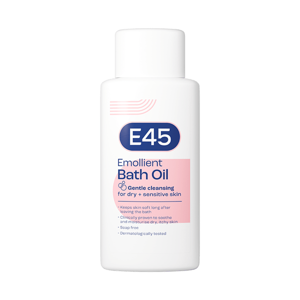 E45 Emollient Bath Oil for Dry & Sensitive Skin - 500ml — product packaging