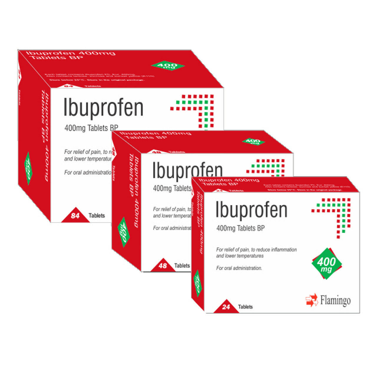 Ibuprofen 400mg Tablets - 24, 48, 84 or 96 Tablets — product packaging