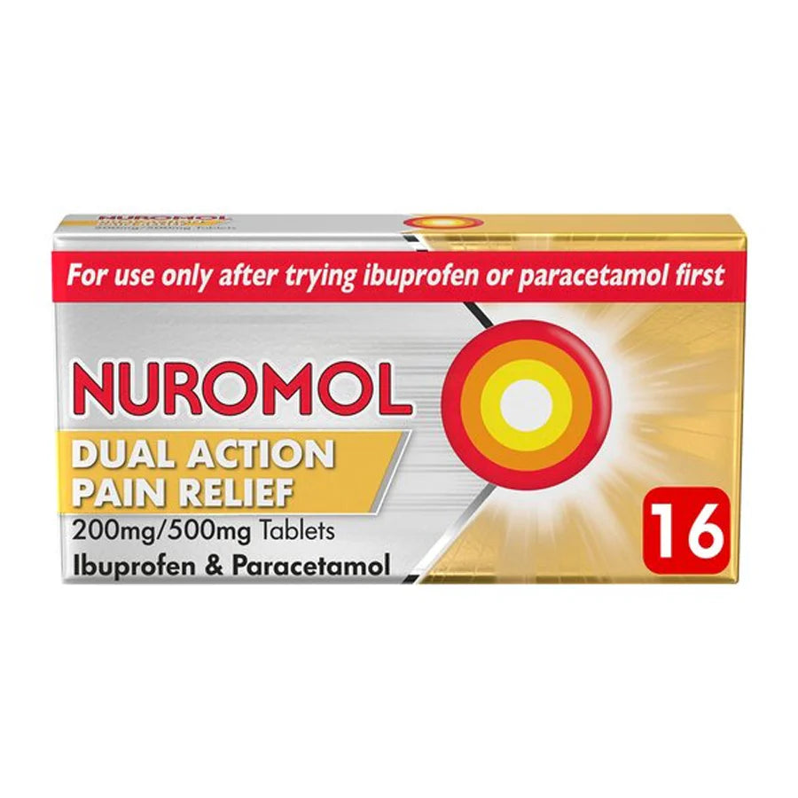 Nuromol Dual Action Pain Relief Ibuprofen & Paracetamol Tablets 200mg/500mg 16s