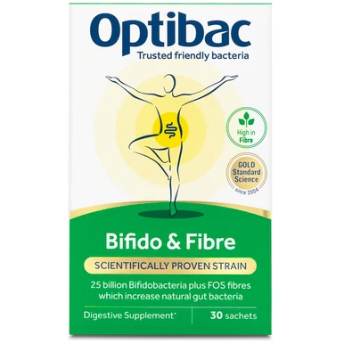 Optibac Bifido & Fibre Probiotic Sachets - 30 Sachets — product packaging