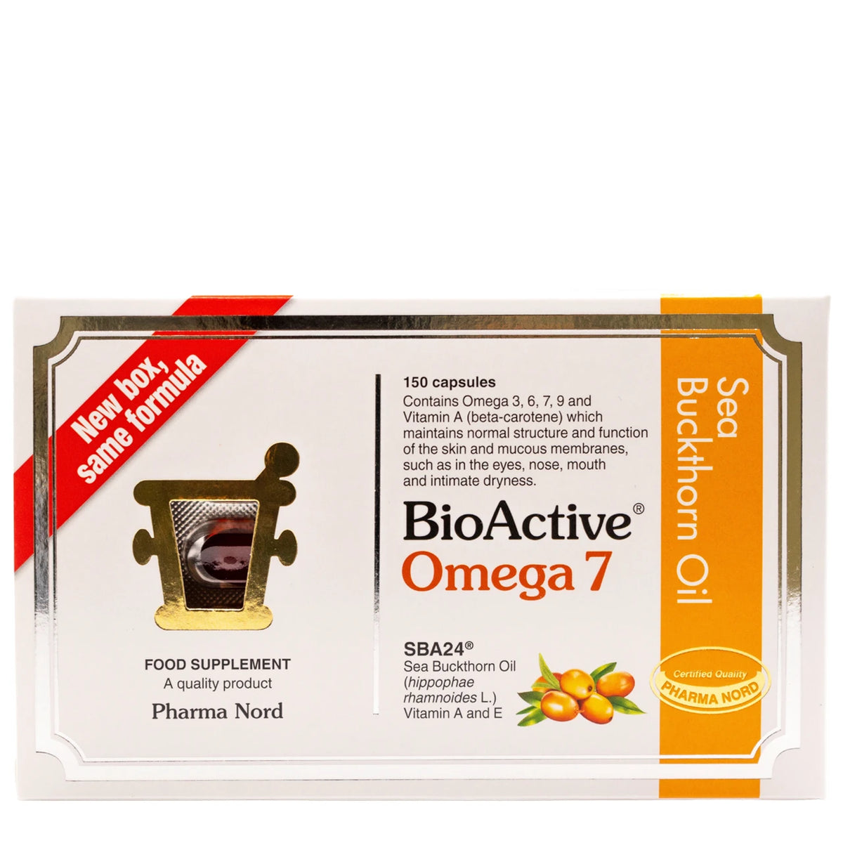 Pharma Nord BioActive Omega 7 Sea Buckthorn Oil Capsules - 150 Capsules — product packaging
