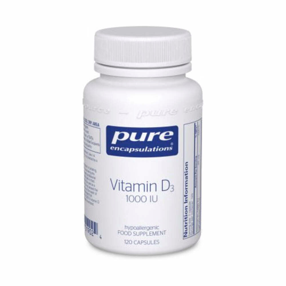 Pure Encapsulations Vitamin D3 1000 IU (25µg) - 120 Capsules — product packaging