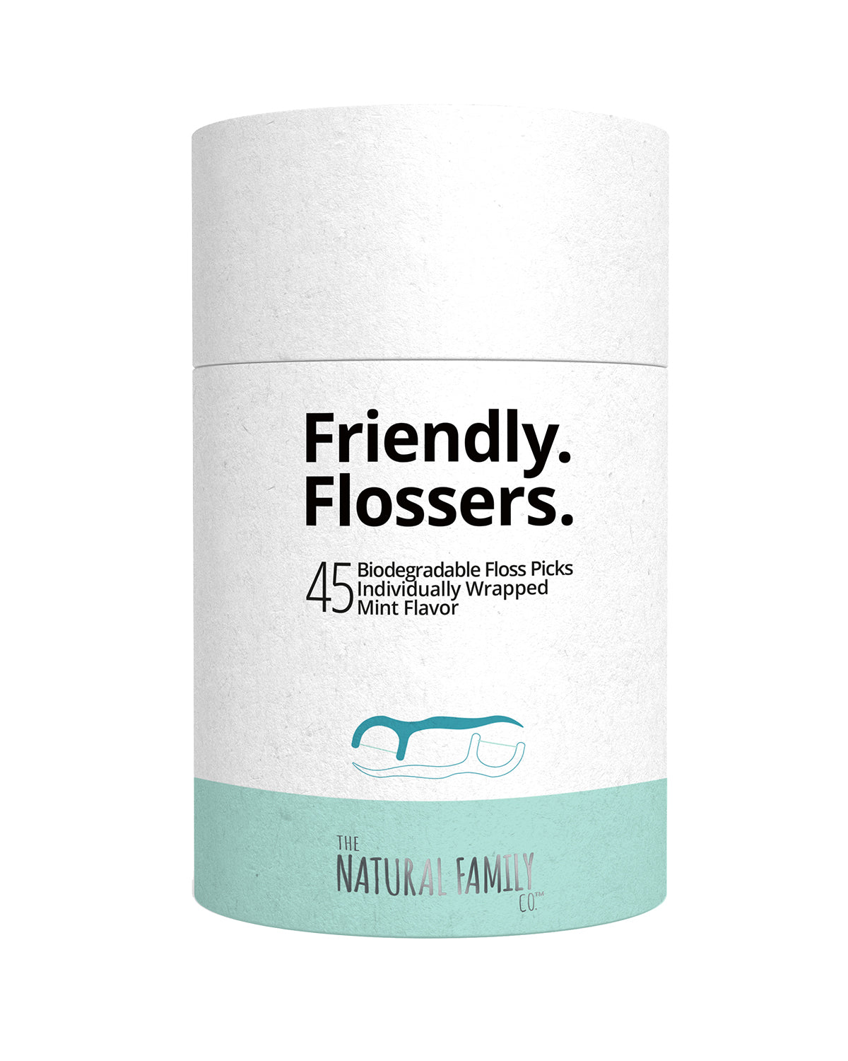 NFco Friendly Flossers Natural Mint Floss Picks - 45 Pack — product packaging