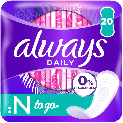 Always Dailies Normal Singles Unscented Pantyliners - 20 Liners — product packaging