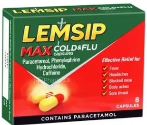 Lemsip Max Cold & Flu Capsules - 8 Capsules