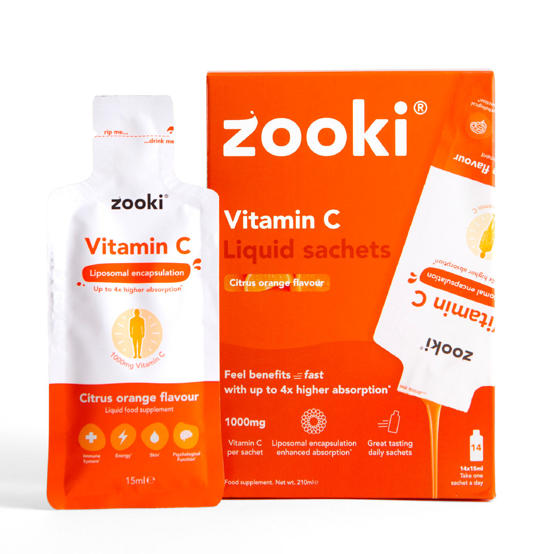 Zooki Liposomal Vitamin C 1000mg Citrus Orange - 14 x 15ml Sachets — product packaging