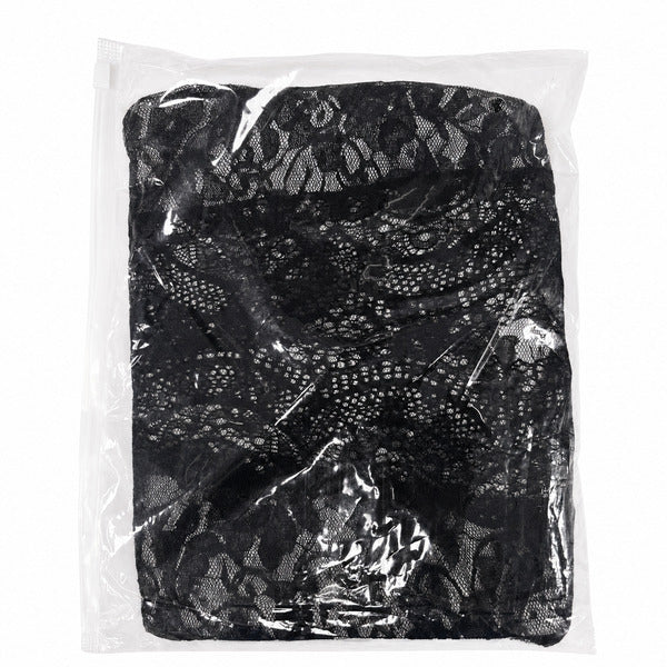 Women's Black Sheer Open-Cup Lace Babydoll – One Size