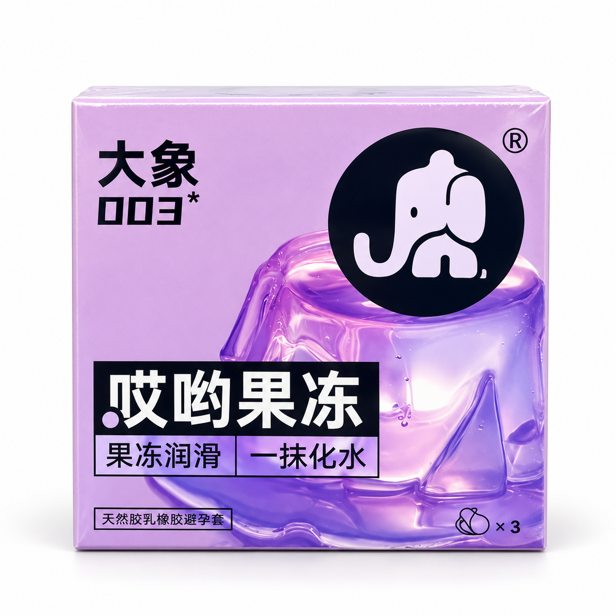 Elephant 003 Aiyo Jelly Lubricated Condoms - 3 Pack