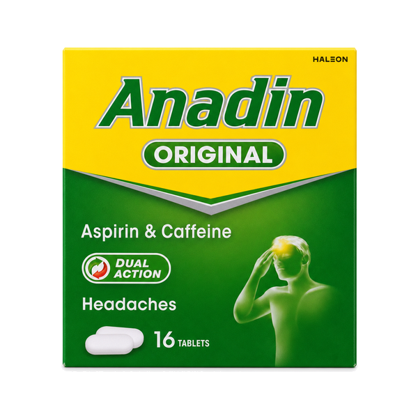 Anadin Original Aspirin & Caffeine Headache - 16 Tablets