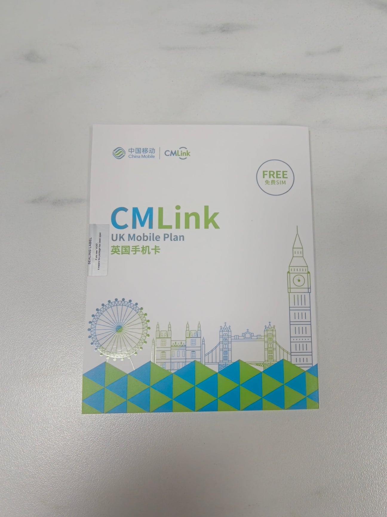 CMLink UK Mobile Plan free physical SIM card pack