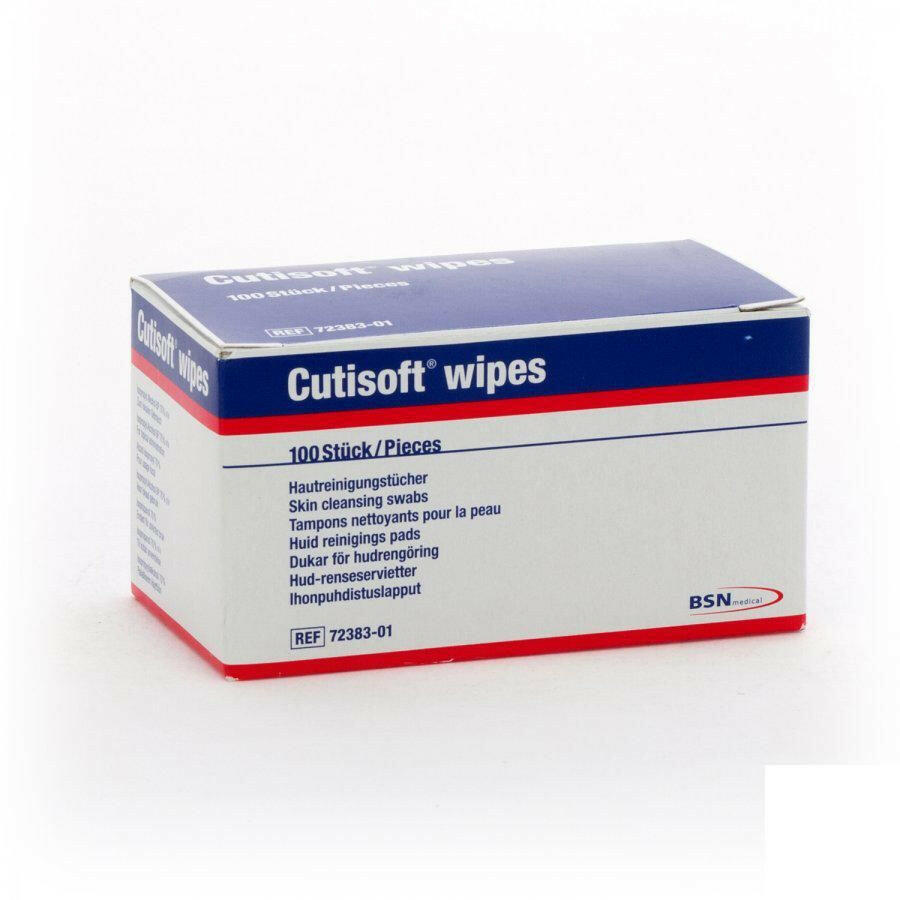 Cutisoft 70% Isopropyl Alcohol Pre-Injection Swabs - 100 Sachets — product packaging