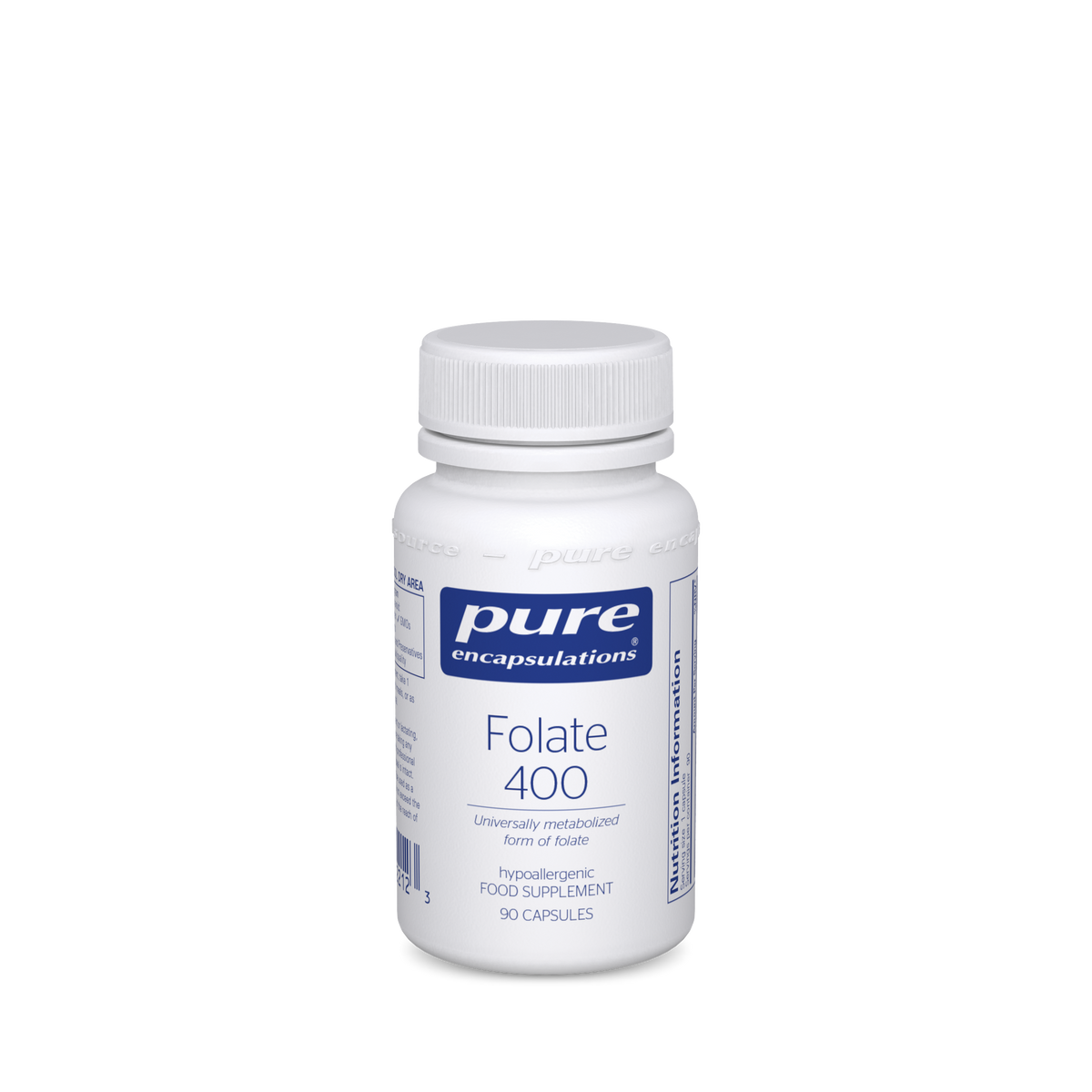 Pure Encapsulations Folate 400µg (L-5-MTHF) - 90 Capsules — product packaging