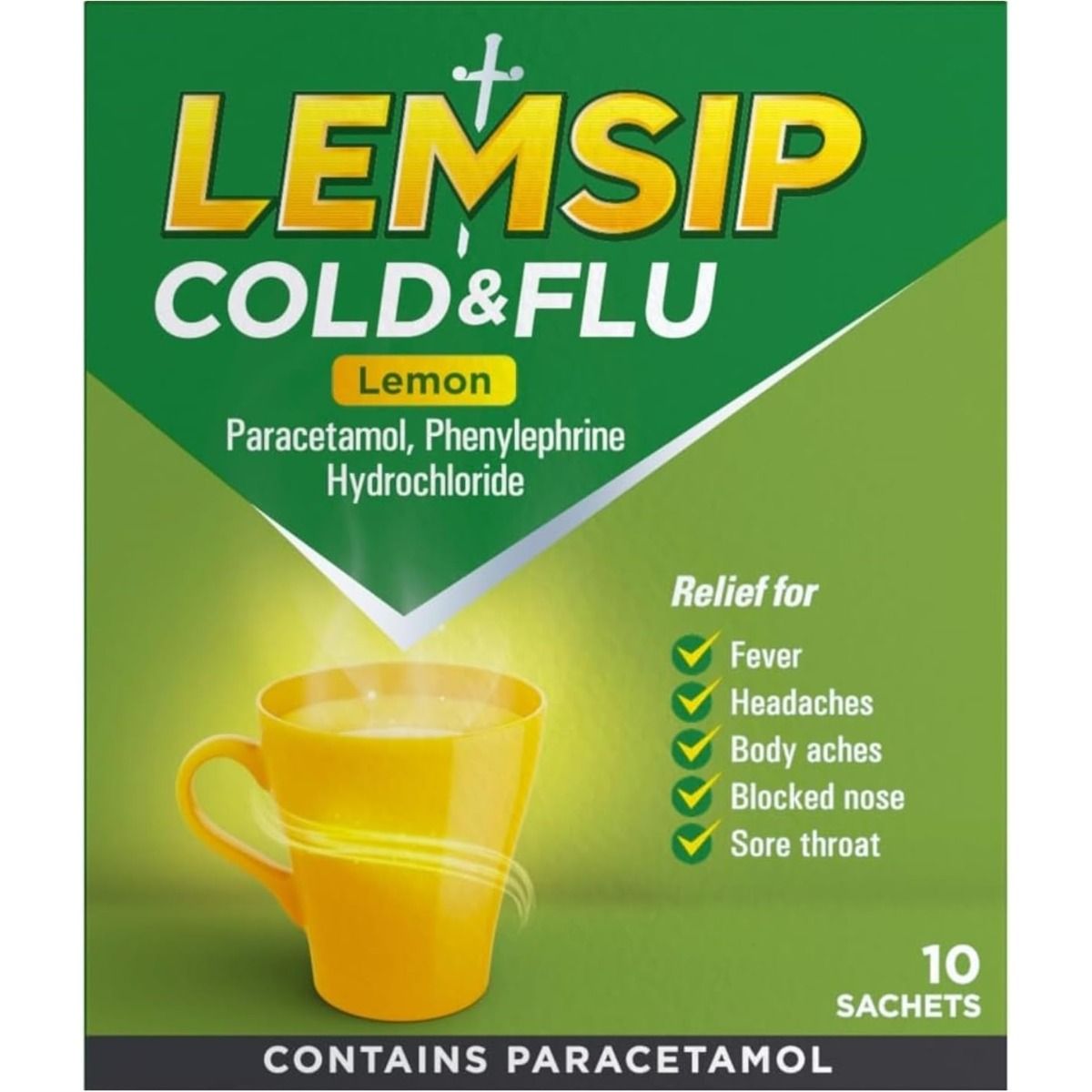 Lemsip Cold & Flu Lemon – 10 sachets