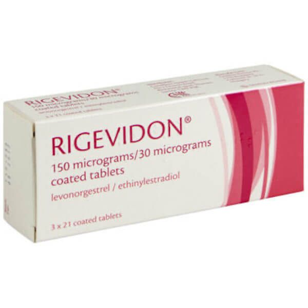 Pack shot: Rigevidon (Ethinylestradiol 30mcg / Levonorgestrel 150mcg) Combined Pill — for illustration, packaging may vary