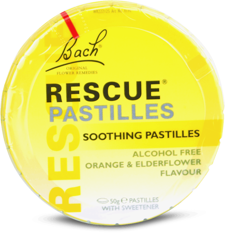 Bach Rescue Remedy Pastilles 50g - Orange & Elderflower / Blackcurrant — product packaging