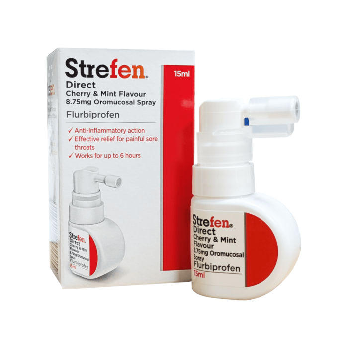 Strefen Direct Cherry and Mint Flavour 8.75mg Oromucosal Spray — product packaging