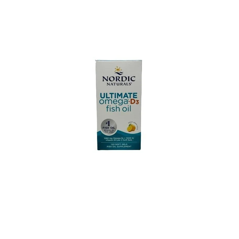 Ultimate Omega-D3 Fish Oil 1280mg Lemon 120 softgels Nordic Naturals
