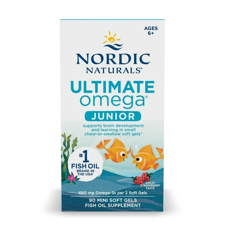 Ultimate Omega Fish Oil Junior 680mg Strawberry 90 mini softgels Nordic Naturals