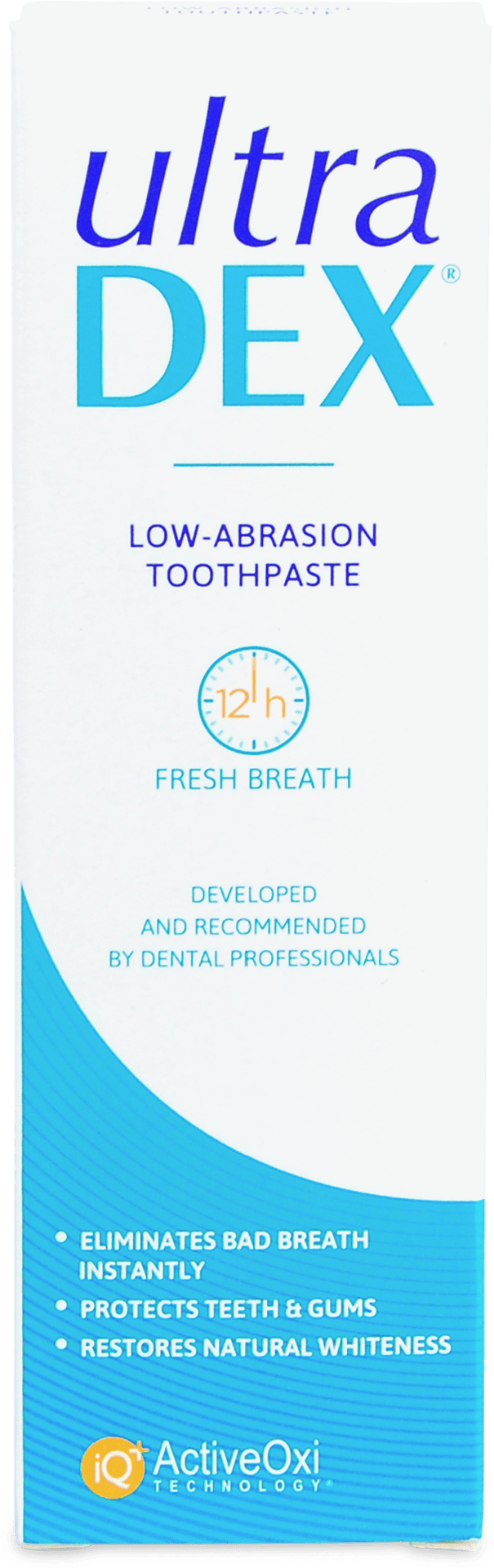 UltraDEX Low-Abrasion Fluoride Toothpaste - 75ml — product packaging
