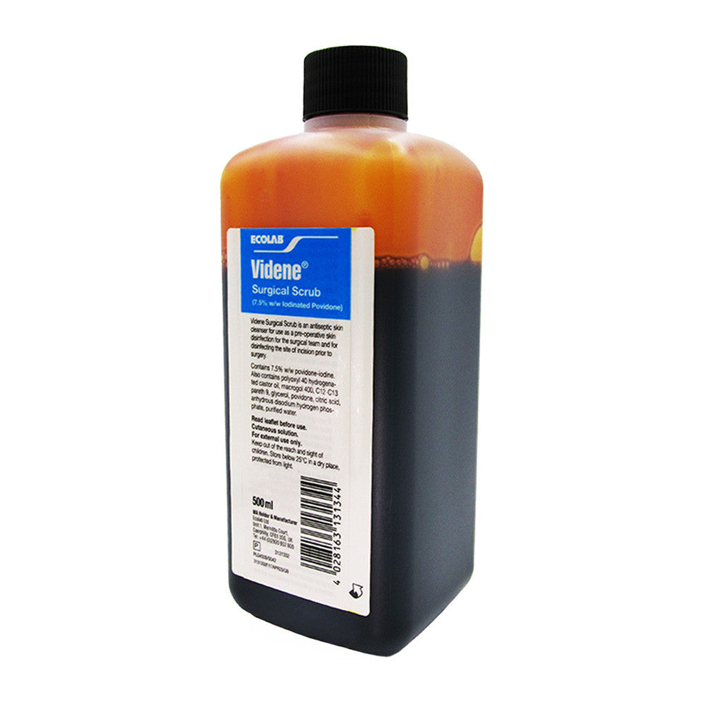 Videne Antiseptic Scrub (POVIDONE IODINE) 酮碘碘伏皮肤消毒剂 (居家消毒,伤口处理) 500ml