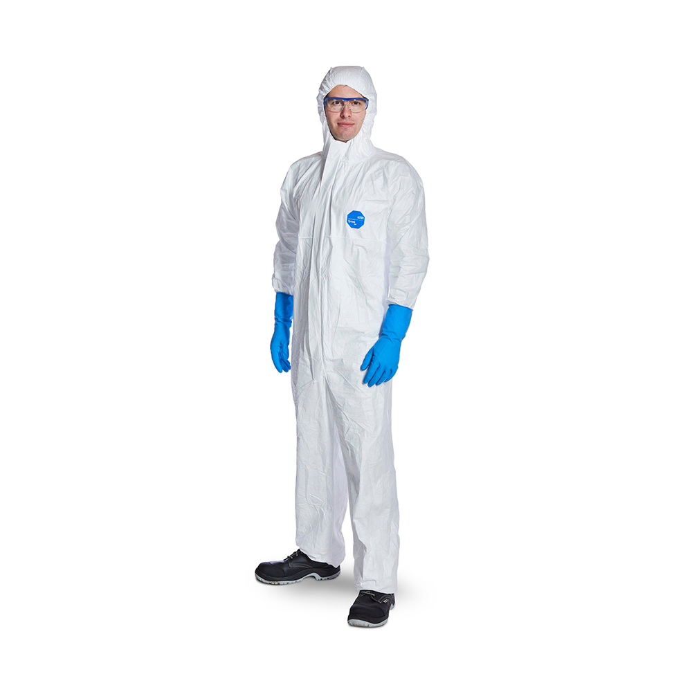 Tyvek Xpert 500 Roll Over Dupont Tyvek 500 XPERT Suit | Chemical Protective Clothing with Hood, Category III, Type 5-B AND 6-B | Robust Yet Lightweight | White | |