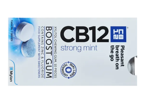 CB12 anti -diaracia, fresh tone, refreshing strong mint gum (smoking, drinking, essential to eat garlic) Boost Gum 10 pieces (can be issued in English/Chinese, and it is issued by China taxes and fees.
