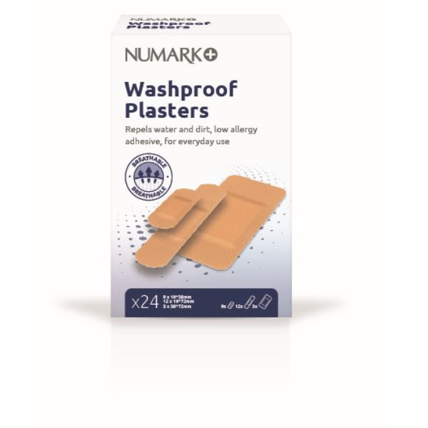Numark Washproof Plasters - 24 Plasters — product packaging