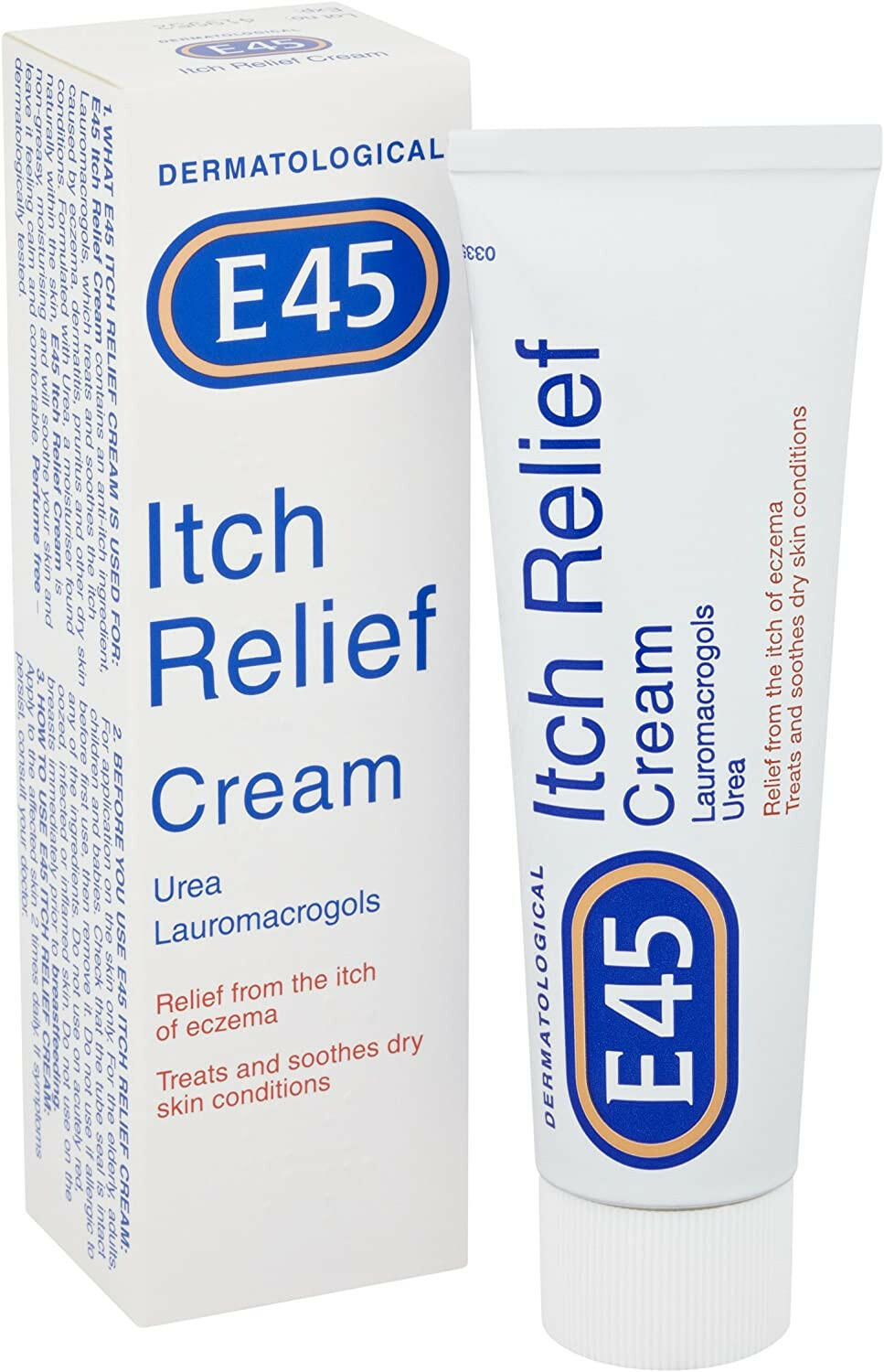 E45 Itch Relief Cream Anti -itching Cream (moisturizing and calming, itching and dehumidification, relieve skin problems, mild and non -irritating, sensitive muscles essential) 50g