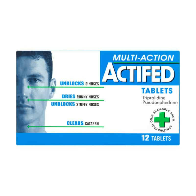 Actifed Multi-Action Tablets - 12 Tablets — product packaging