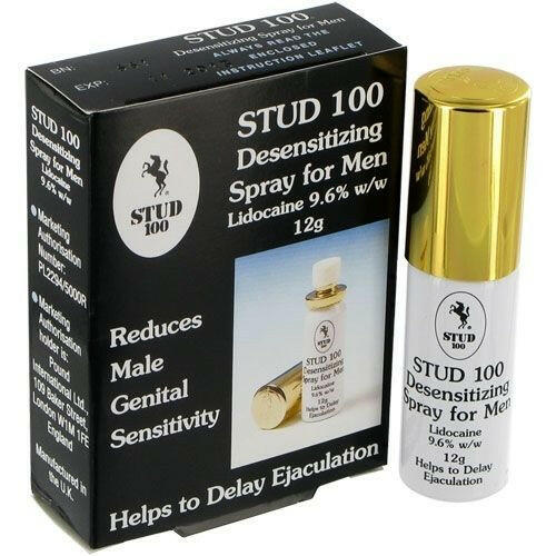 STUD 100 Delay Spray for Men 12g - Lidocaine Desensitizing Spray — product packaging