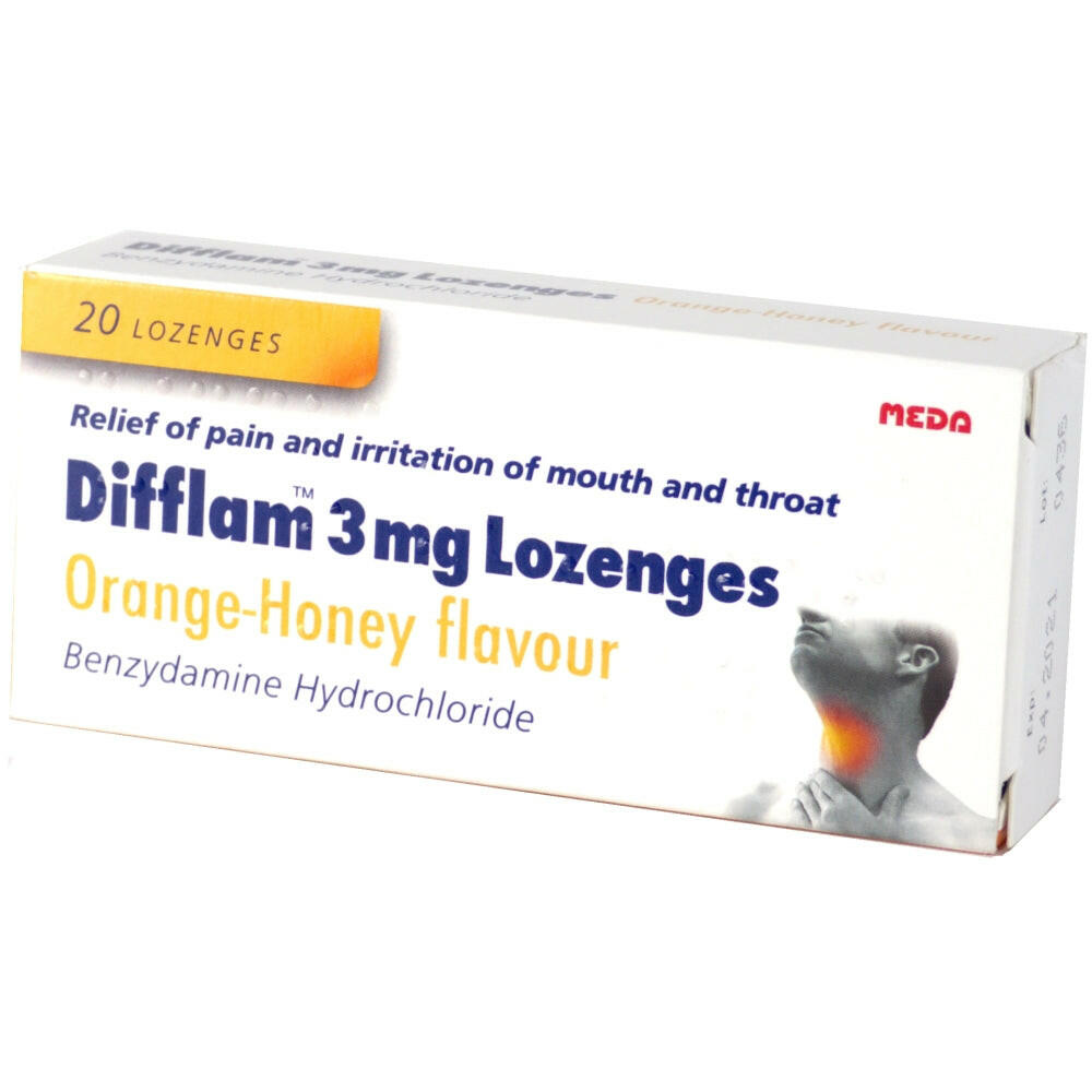 Difflam 3mg lozenges orange and honey 20