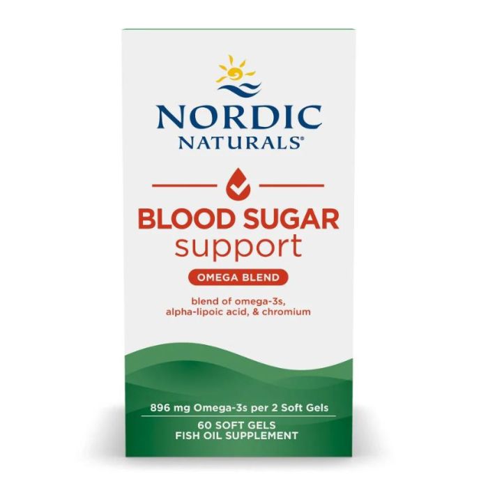 Nordic Naturals Blood Sugar Support Omega-3 with Chromium & Alpha-Lipoic Acid - 60 Soft Gels — product packaging