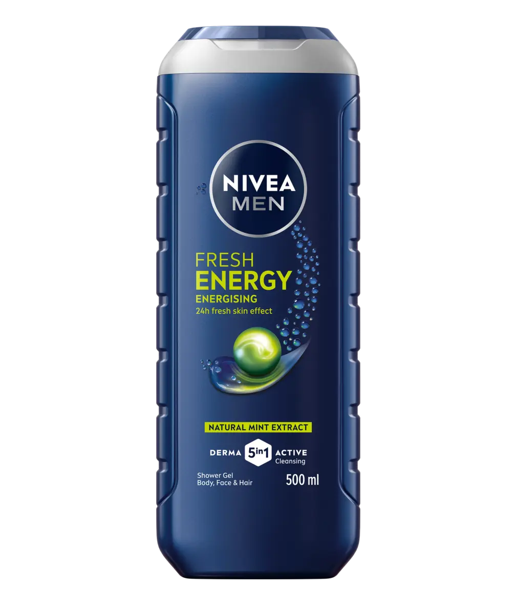NIVEA MEN Fresh Energy Shower Gel for Body, Face & Hair - 500ml — product packaging