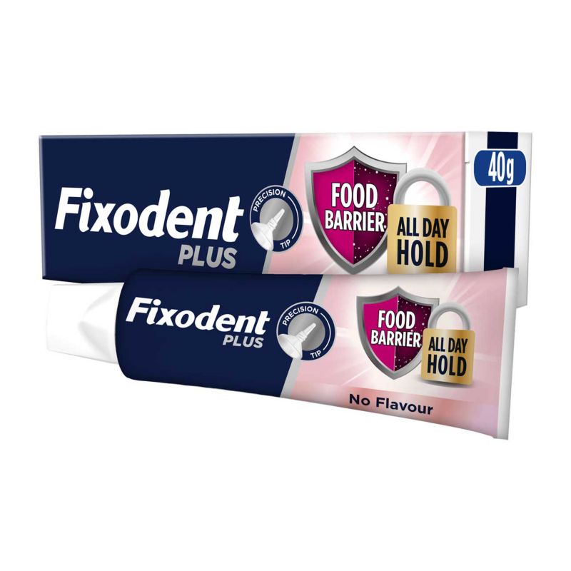 Fixodent Plus Food Seal Denture Adhesive Cream - 40g — product packaging