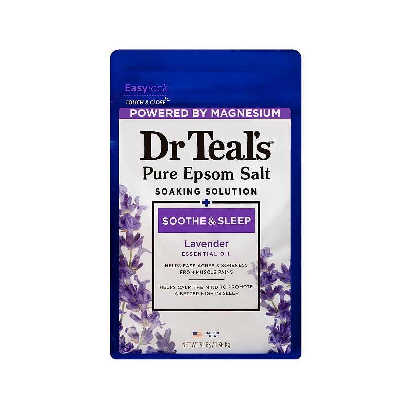 Dr Teal's Pure Epsom Salt Soaking Solution Soothe & Sleep Lavender - 1.36kg — product packaging