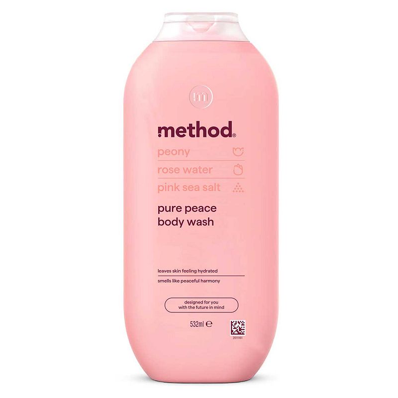 Method Pure Peace Body Wash Peony, Rose Water & Pink Sea Salt - 532ml — product packaging