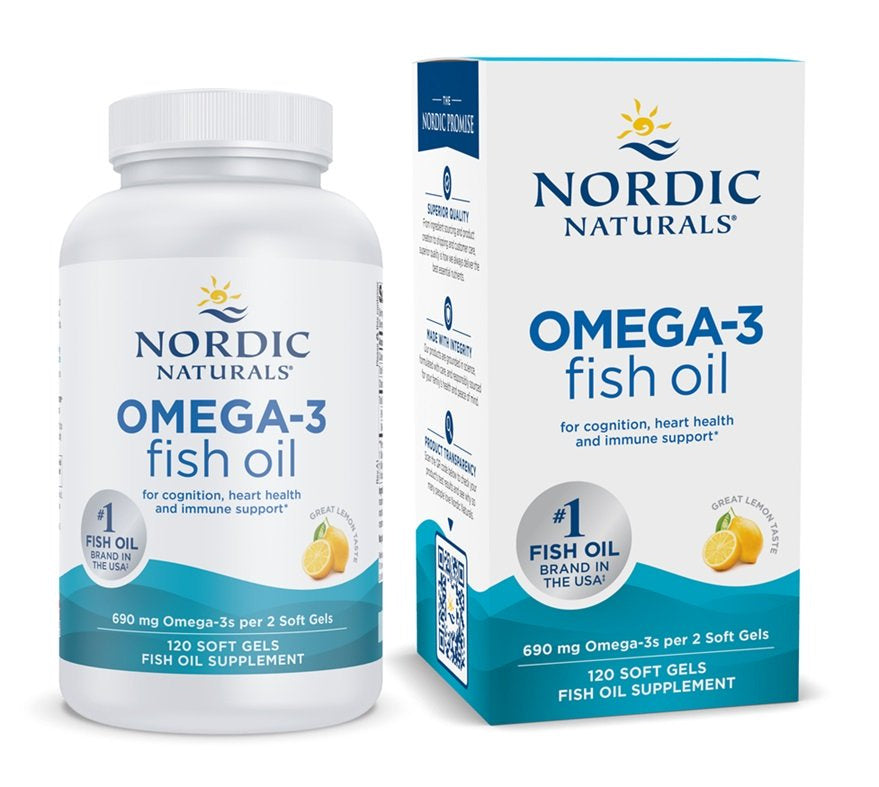 Nordic Naturals Omega-3 鱼油软胶囊 - 120粒（690毫克）