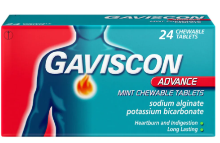 Gaviscon Advance Mint Chewable Tablets - 24 Tablets — product packaging