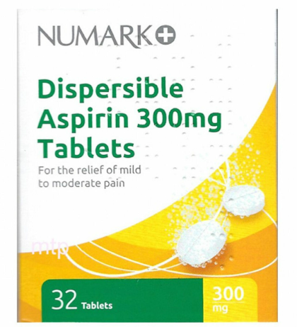 NUMARK Aspirin 300mg Pain Relief Dispersible