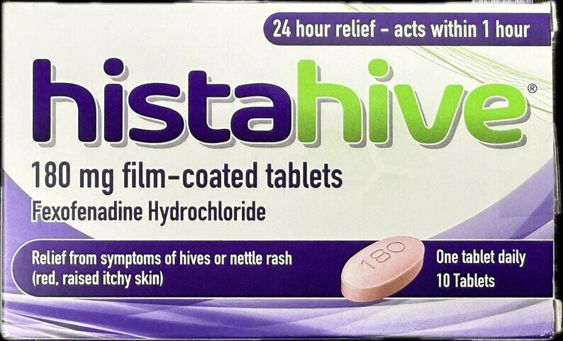 Histahive Fexofenadine 180mg Film-Coated Tablets - 10 or 30 Tablets — product packaging
