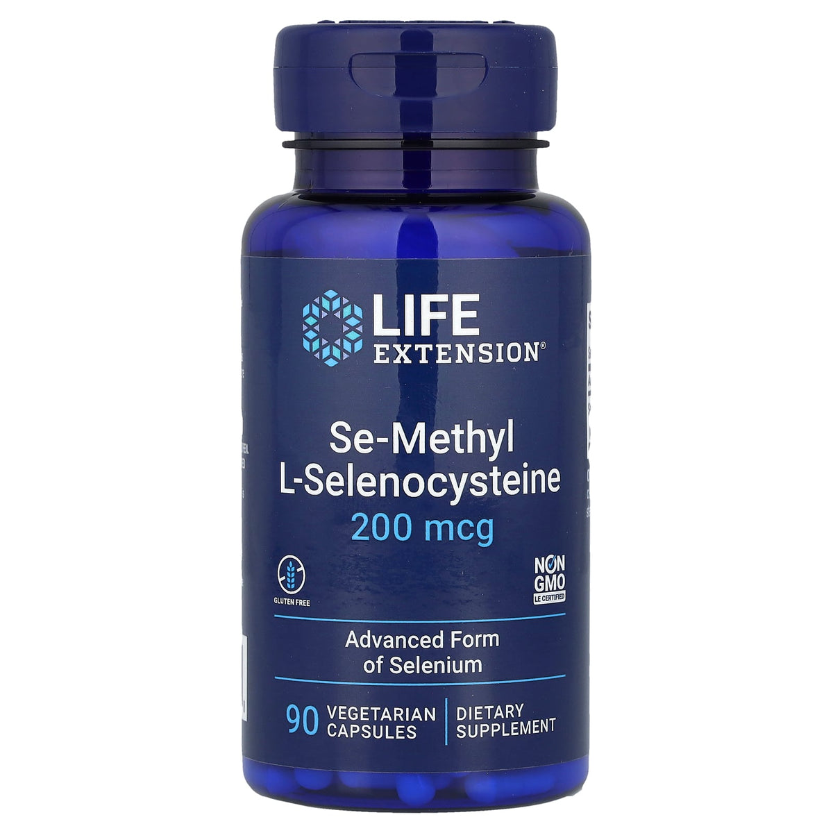 Life Extension Se-Methyl L-Selenocysteine Selenium 200mcg - 90 Vegetarian Capsules — product packaging