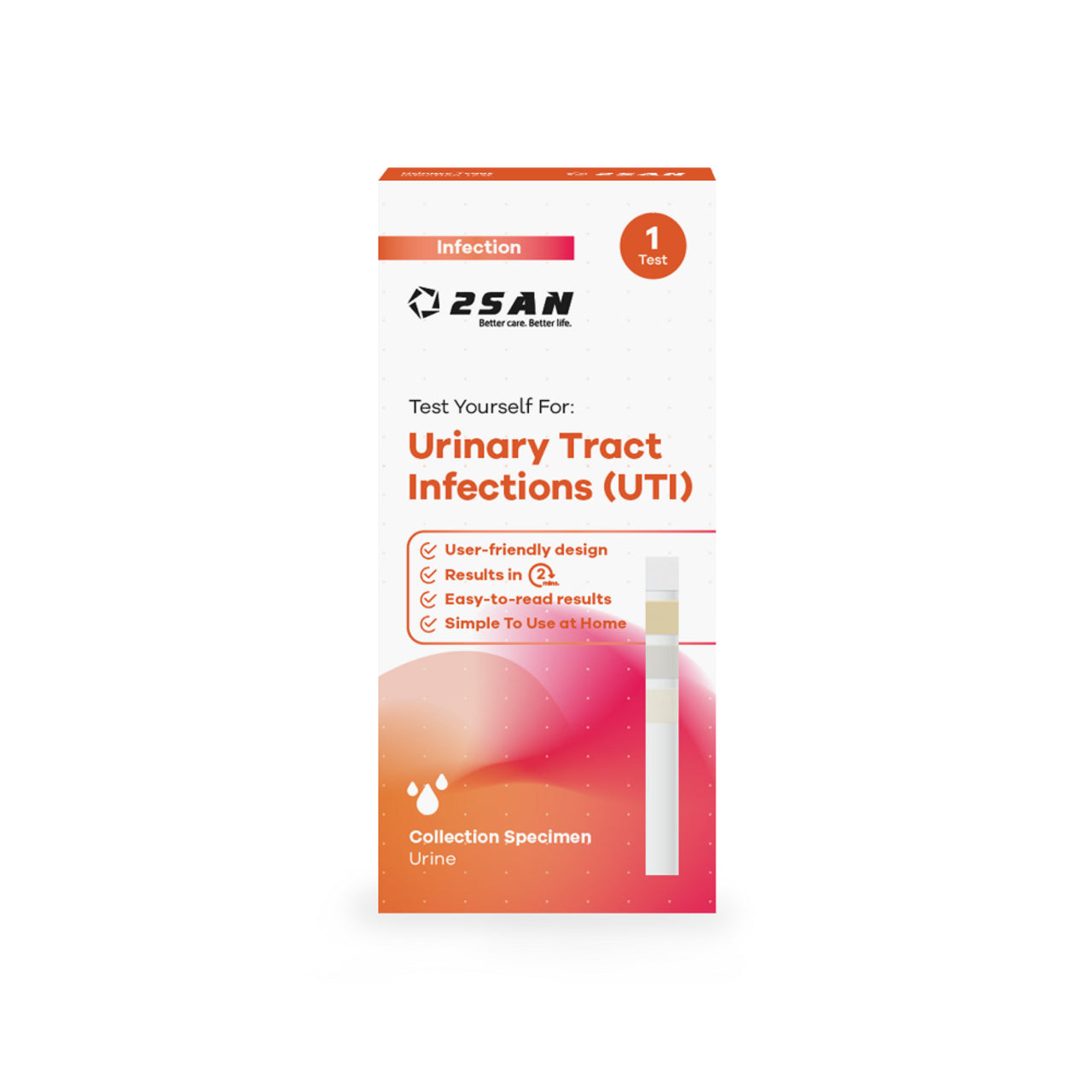 2San Urinary Tract Infection (UTI) Home Test Strips — product packaging