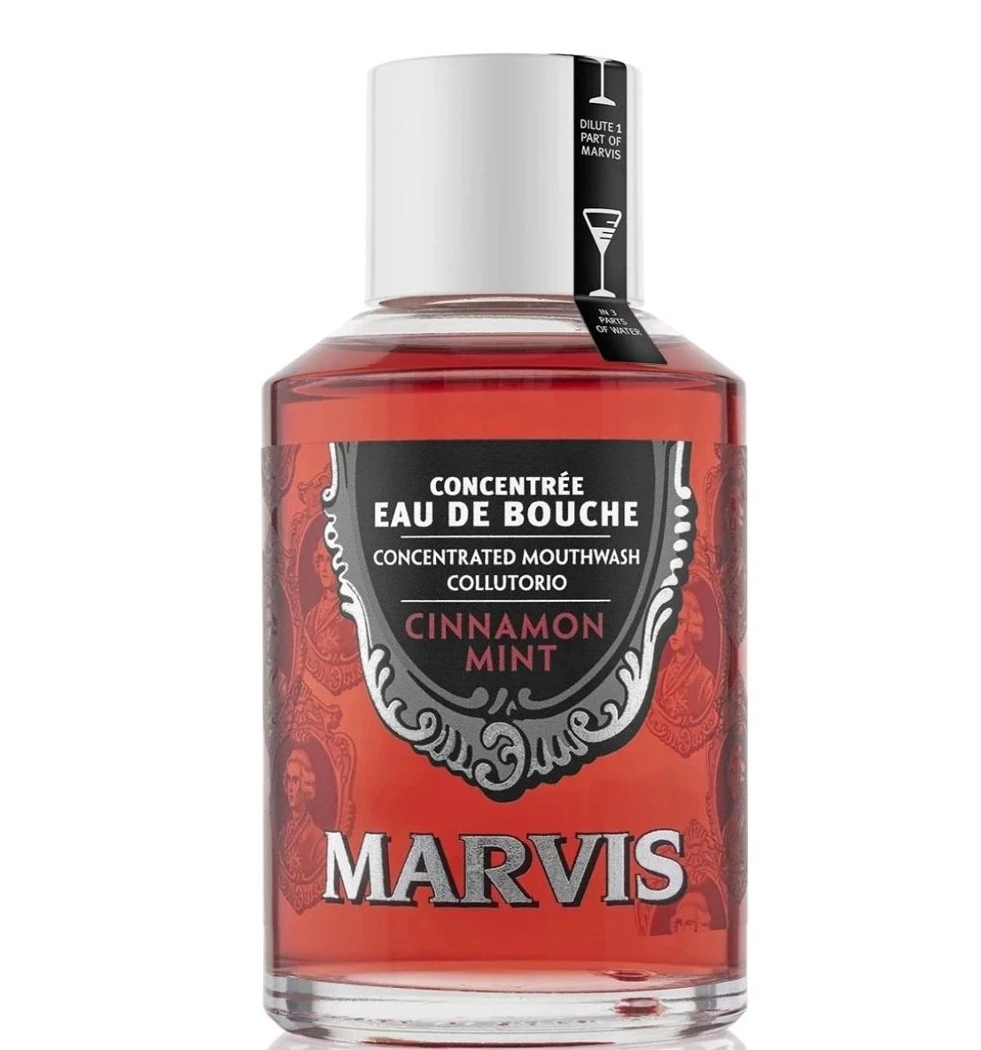 Marvis Cinnamon Mint Concentrated Mouthwash - 120ml — product packaging