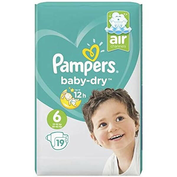 Pampers Baby-Dry Size 6, 13-18kg, 19 Nappies